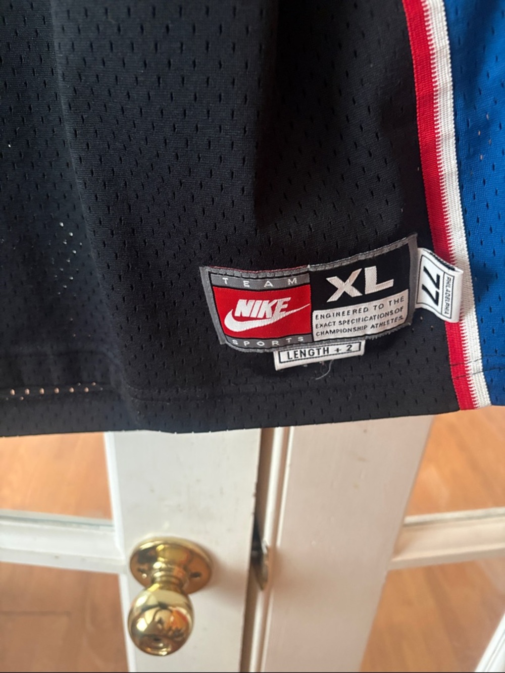 Nike Black, Blue & White Allen Iverson Sixers #3 Basketball Jersey - Picture 5 of 9